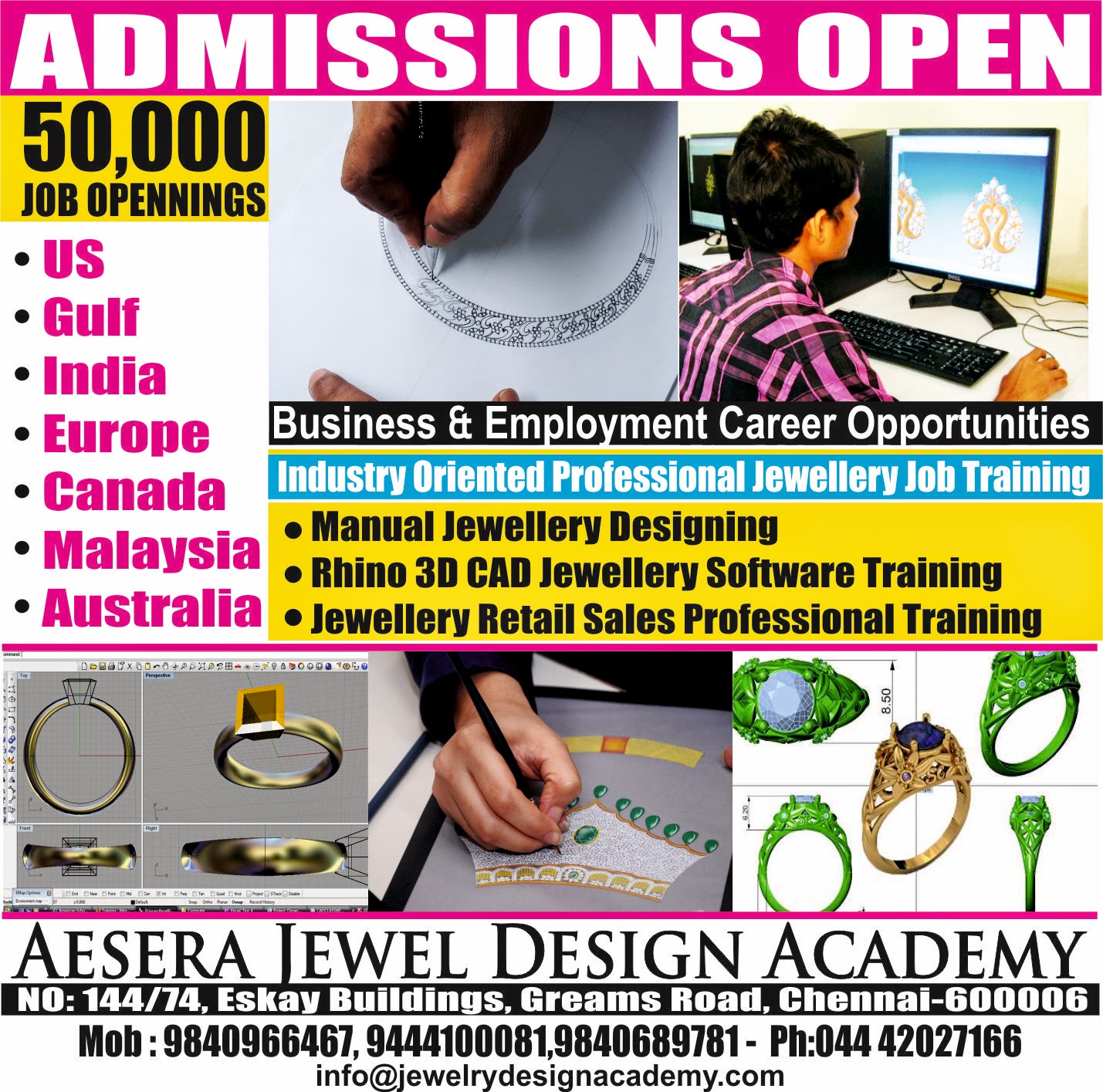 CHENNAI CAD JEWELLERY SKILLS RHINO CAD DESIGNING SOFTWARE TRAINING