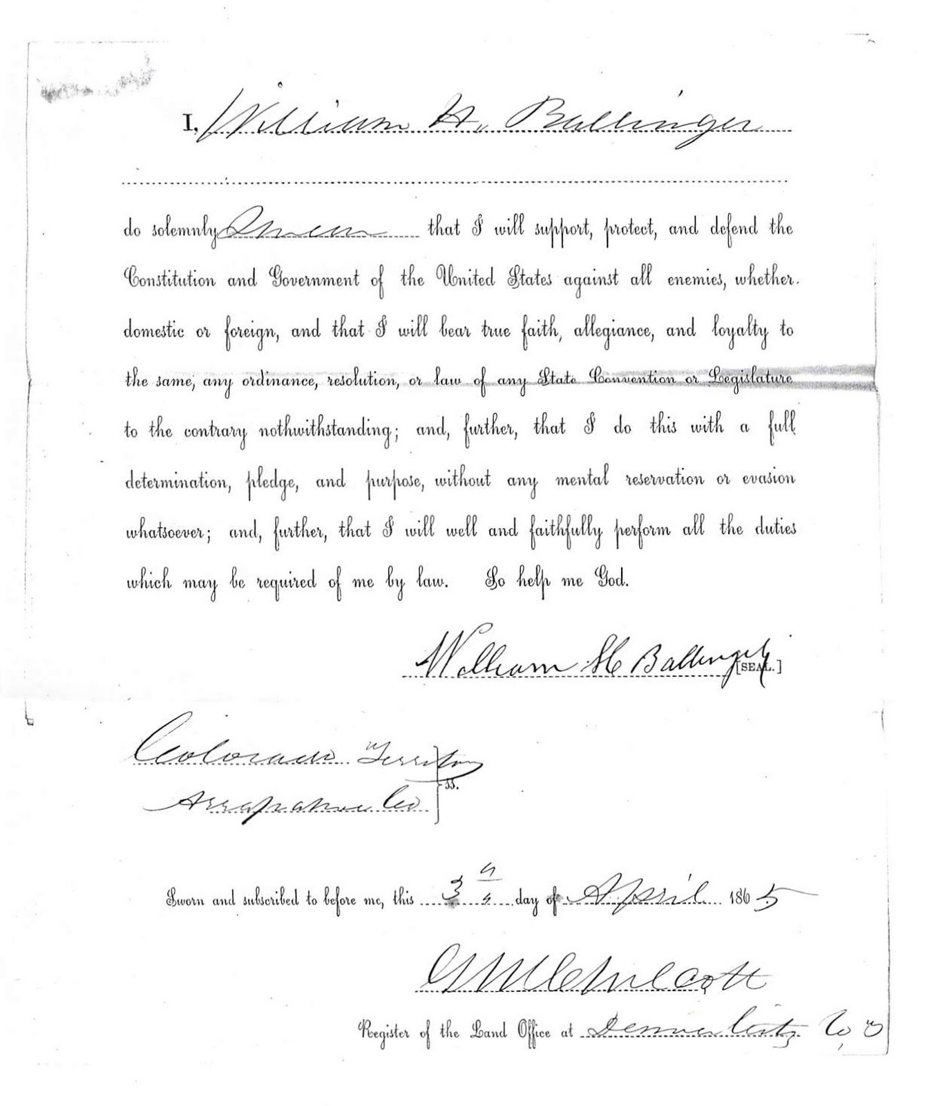 The Turning of Generations A Look at a Cash Land Entry File Part 7