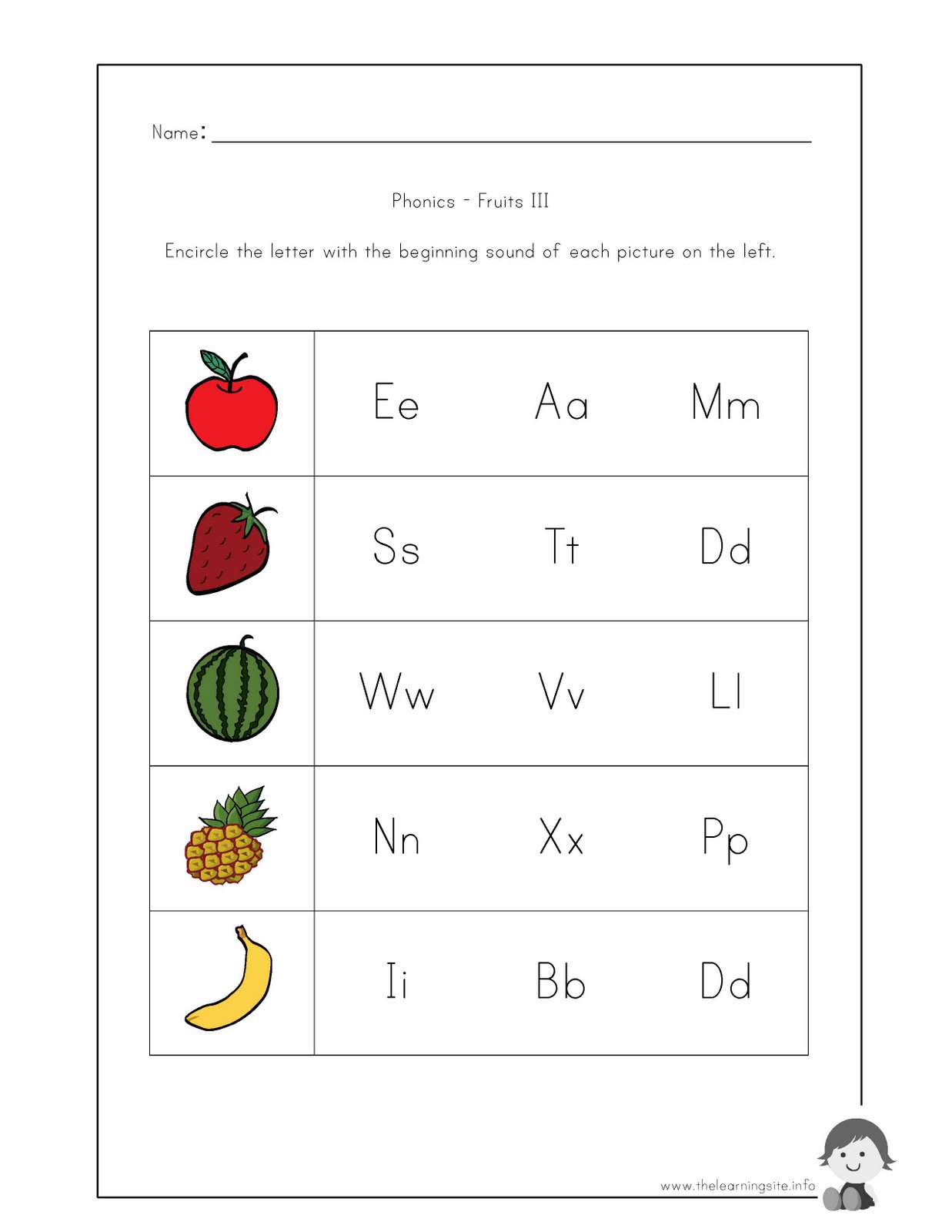 The Learning Site: Worksheets