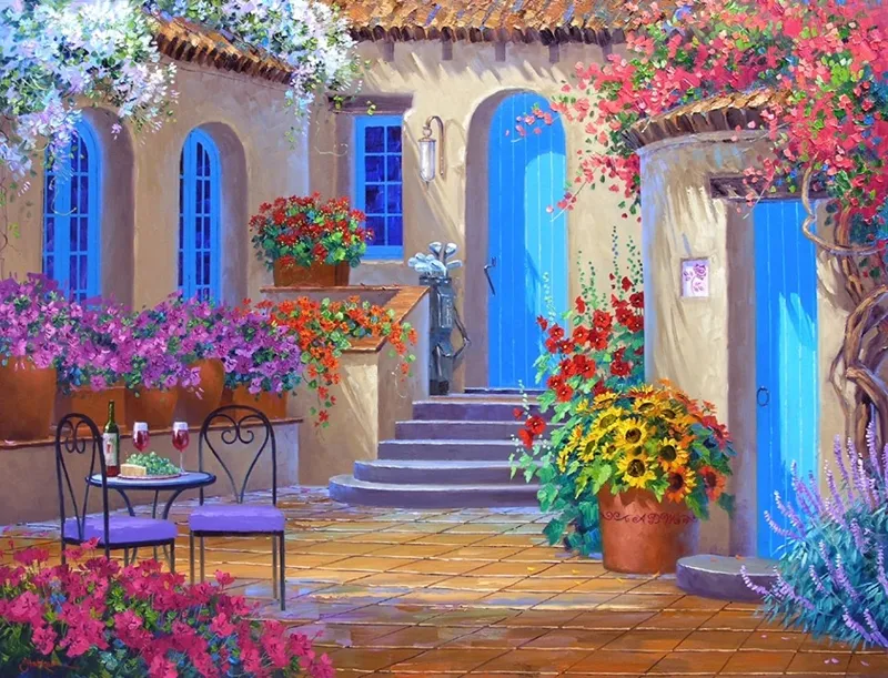 Mikki Senkarik 1954 | American Plein-air painter | A Touch of Greece 