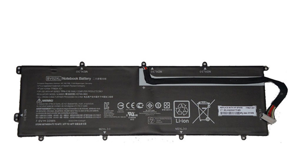 7.6V 33Wh Replacement Laptop Battery Compatible with HP BV02XL Envy x2