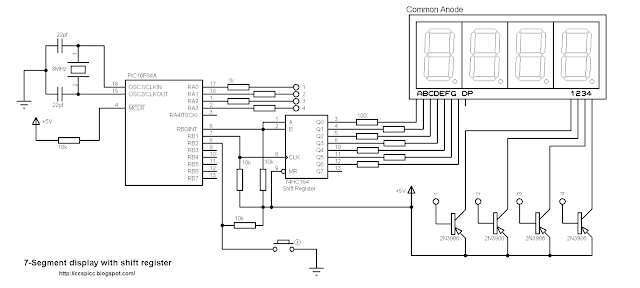 seveb segment display shift register pic16f84a projects ccs pic c seveb segment display shift register pic16f84a projects ccs pic c