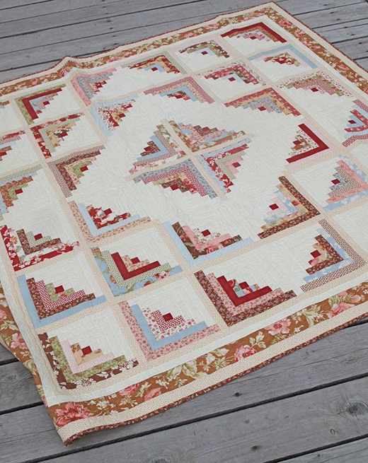 Cabin Fever Quilt by Holly Hill Quilts, Free Pattern by Becky Tillman of QuiltedTwins