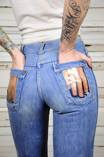 Clear pocket jeans