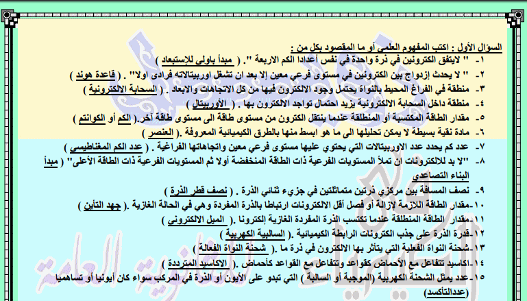 ملخص ليلة الامتحان فى الكيمياء للصف الثاني الثانوي لعام 2020 فى 10 ورقات فقط Egy%2Bfast016