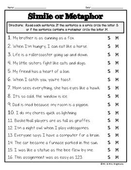 Free 7th Grade Figurative Language Worksheets ##BEST##