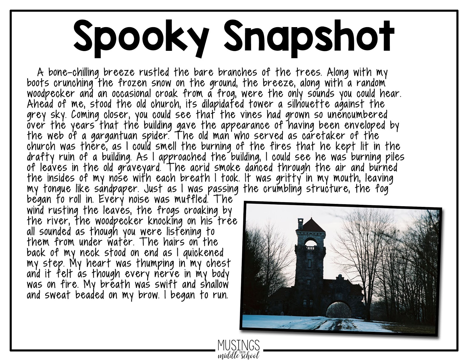 Musings from the Middle School Spooky Snapshots