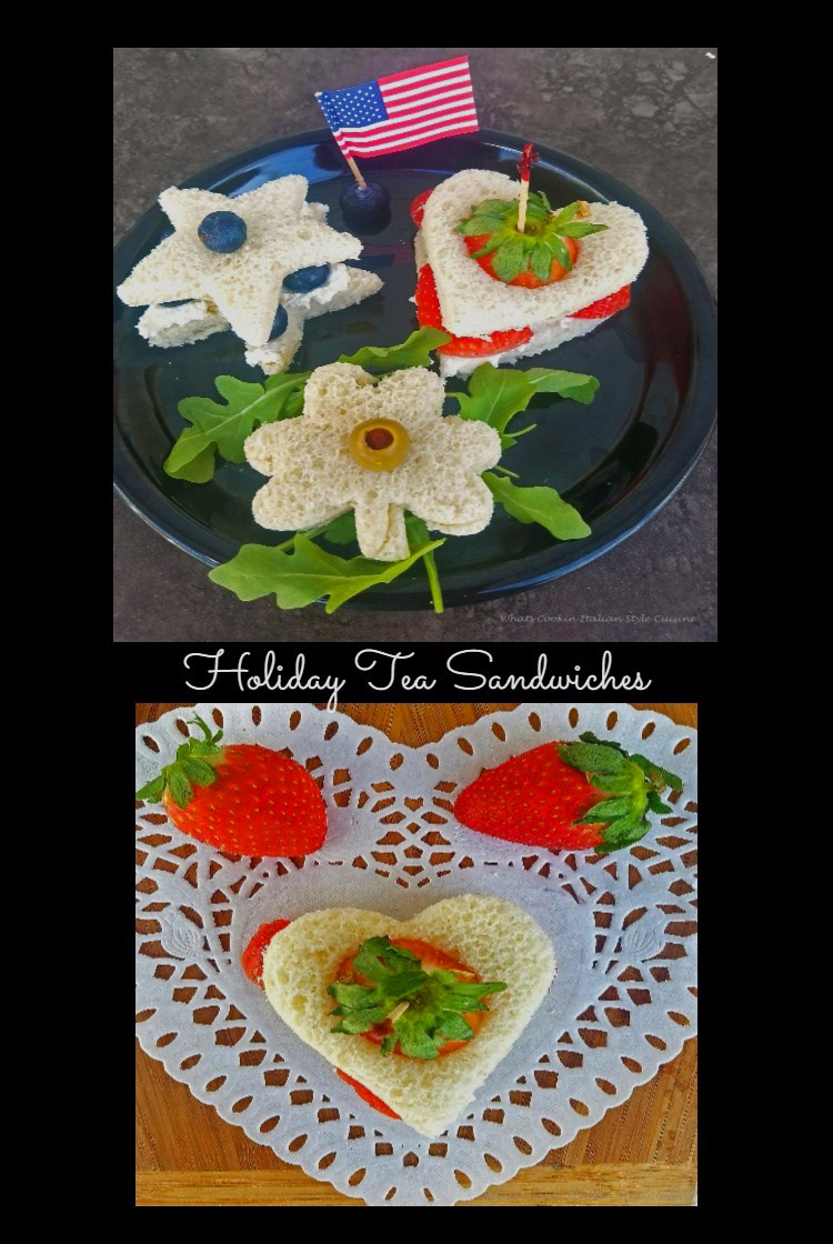 Holiday Tea Sandwiches Finger sandwiches or tea sandwiches in cookie cutter shapes