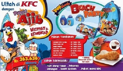 www.beriharga.com Daftar Harga Menu Ulang Tahun KFC