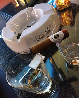Cigar and Whiskey at Davidoff