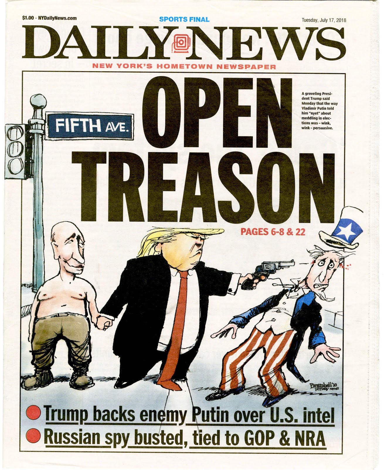 here s an example of a front page that the nyt shows us to convey the unapologetically liberal counterpunching that the nyt itself is too high class to do here s an example of a front page that the nyt shows us to convey the unapologetically liberal counterpunching that the nyt itself is too high class to do