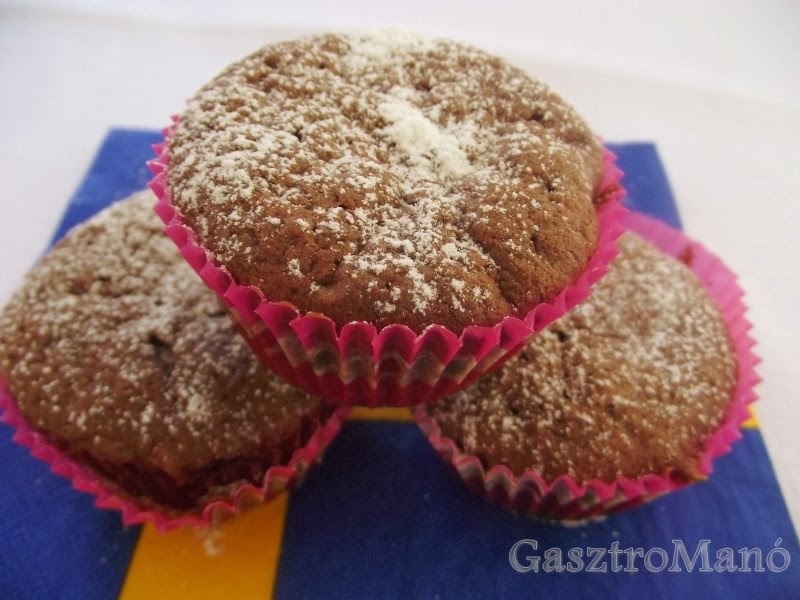 Gasztromanók kladdkaka muffin, alias svéd csokis muffin