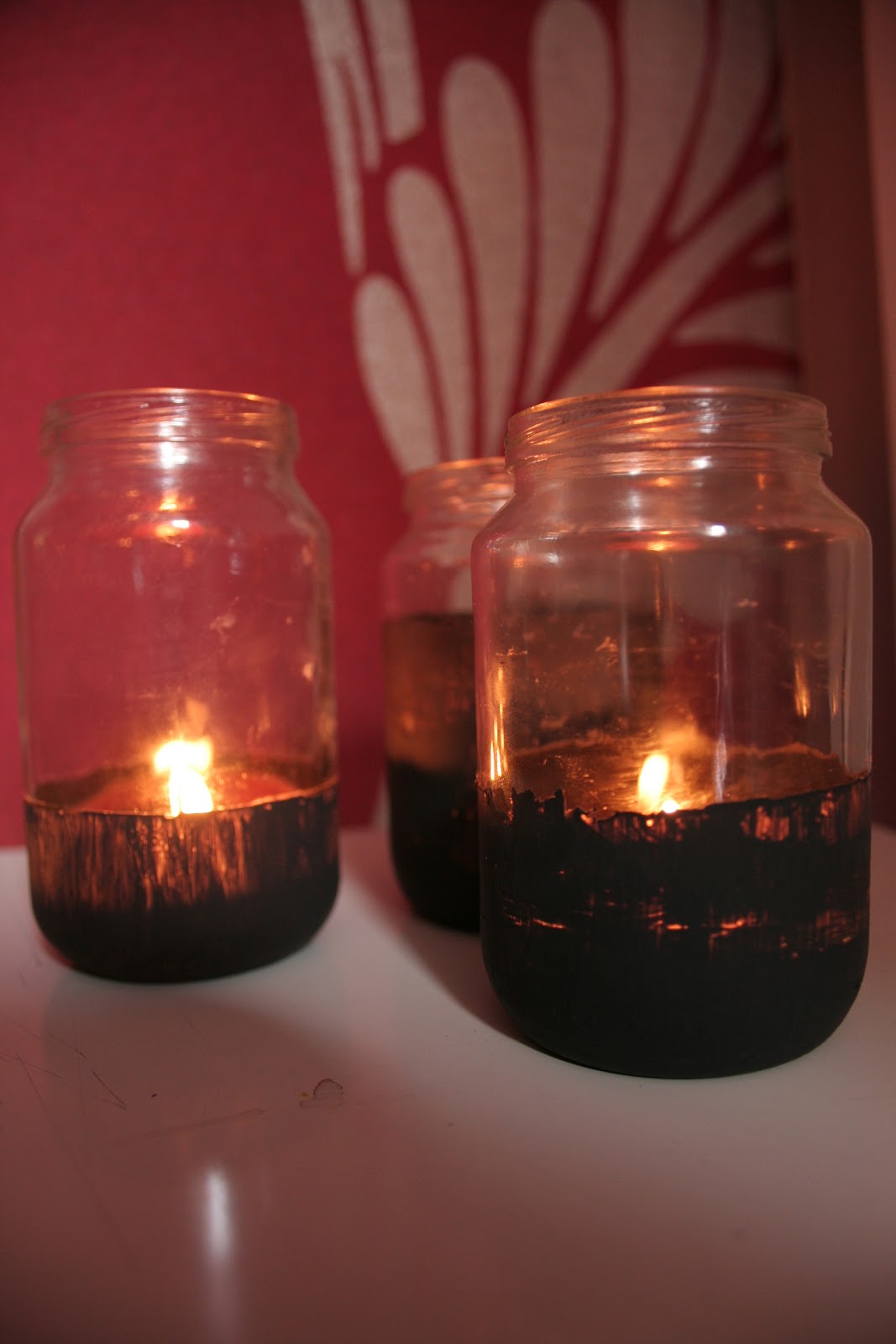 Magenta and the Acorn DIY jar candle holder