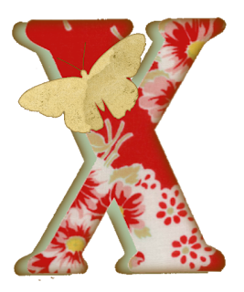 Abecedario Rojo con Mariposas. Red Alphabet with Butterflies.