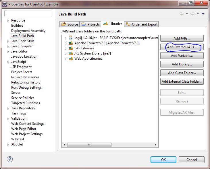 Log User Activities Java Log4j HTML Apache Eclipse Log in