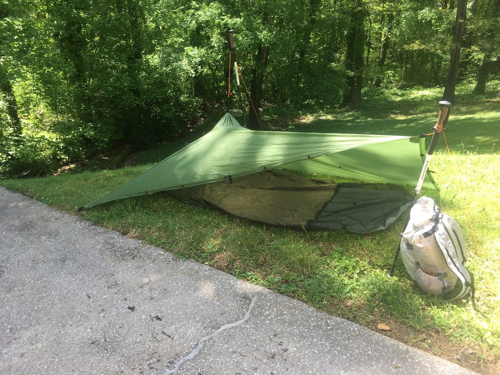 Poncho Tarp and Bivy setup pictures how I set up my camps