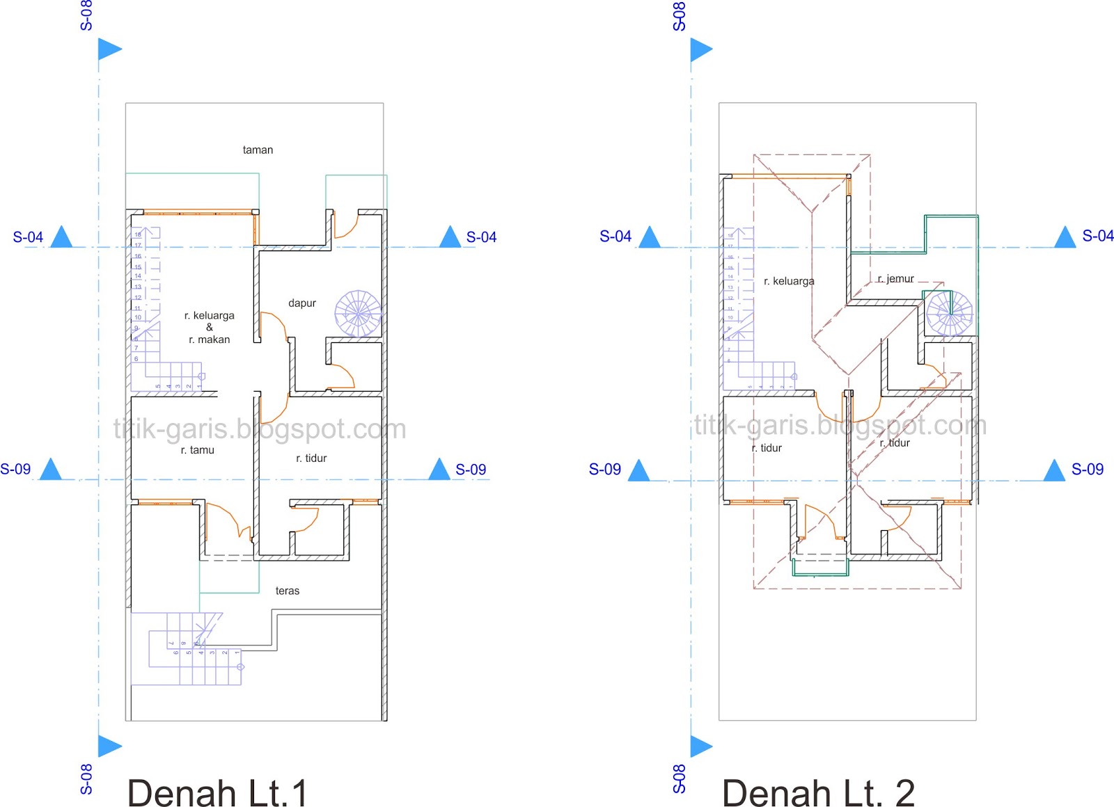 Desain Rumah 2 Lantai Di Atas Lahan 120 M2 7x17m Rumah Garis