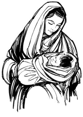 Compartiendo por amor: Dibujos Virgen María y el niño Jesús