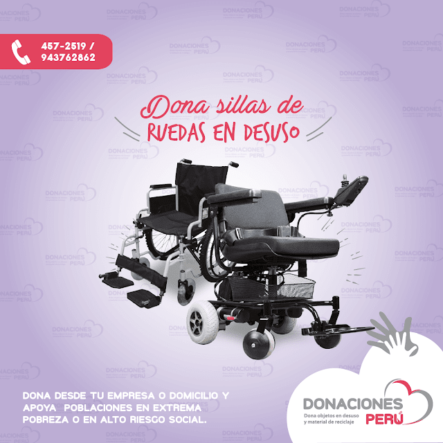 Dona sillas de ruedas - recicla sillas de ruedas - dona y recicla - recicla y dona - donaciones peru