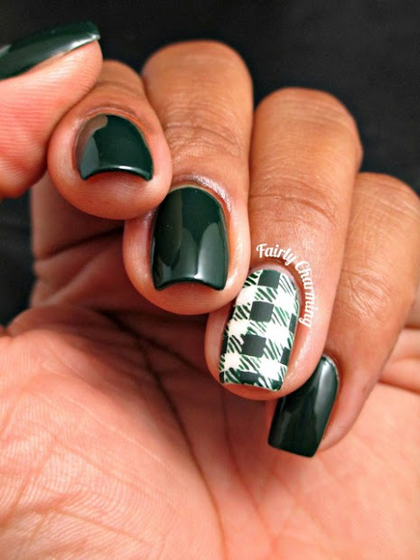 plaid nail art