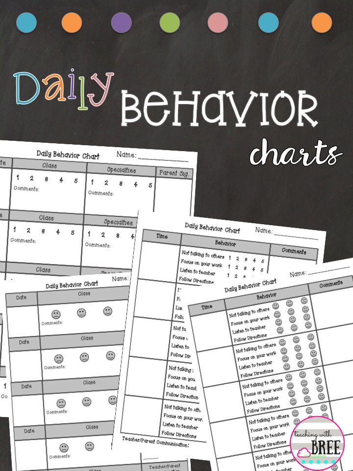 Teaching with Bree: Daily Behavior Charts