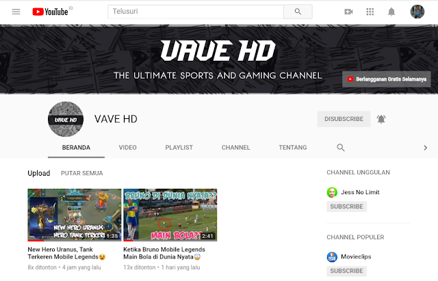 Channel Youtube VAVE HD Rekomendasi Channel Youtube VAVE HD Rekomendasi