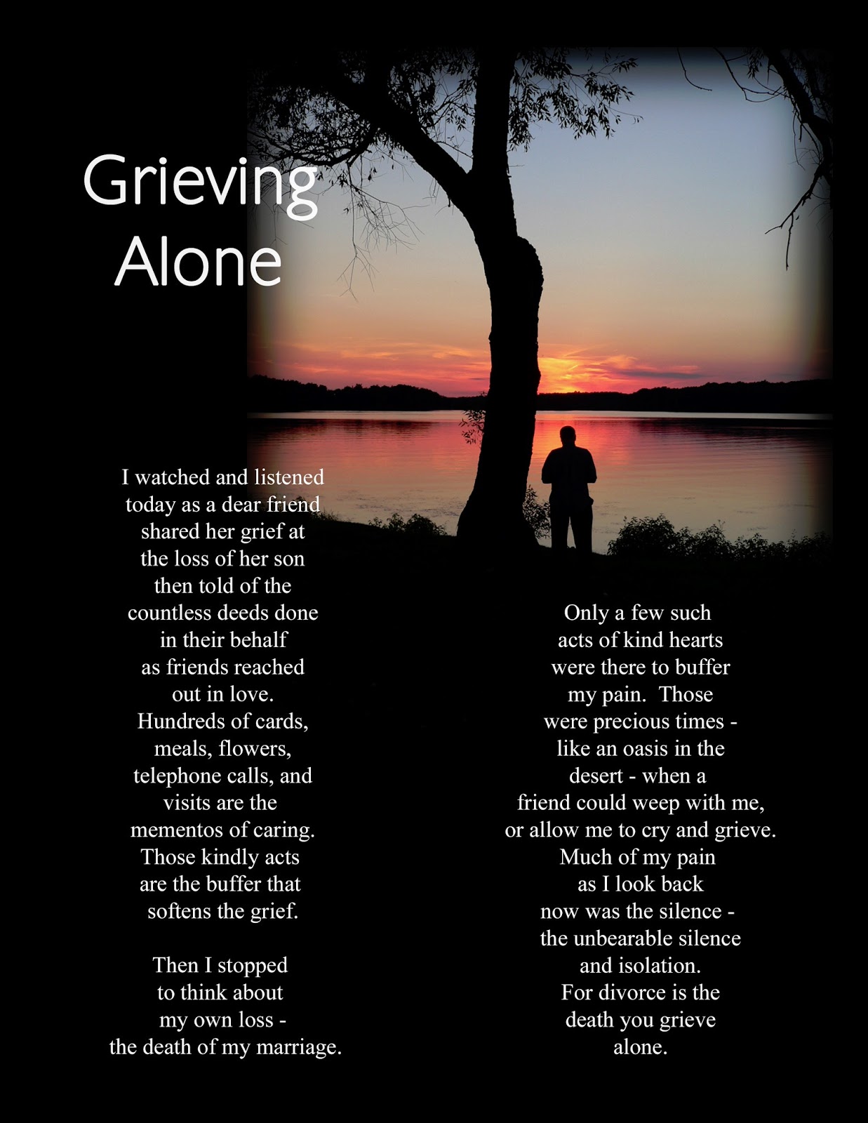 Latter-day Saint Poetry by Loretta Harbertson: Grieving Alone