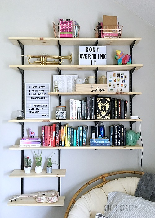 She S Crafty How To Hang And Style Open Bookshelves In Teen Bedroom