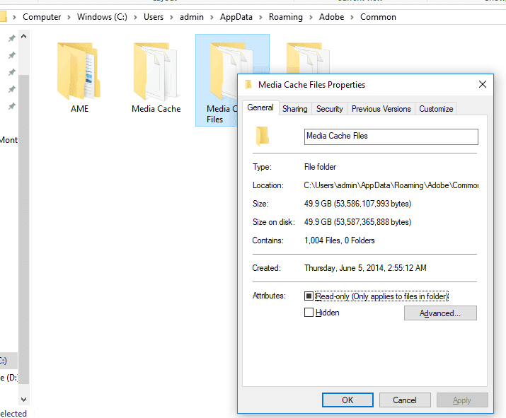 Adobe Premier Media Cache Files Properties of Adobe Premier Media Cache Files
