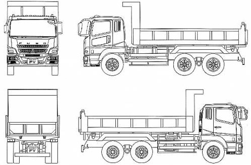 Sketsa Gambar Mobil Truk Canter - Contoh Sketsa Gambar
