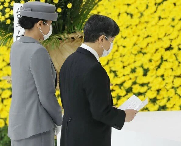 Emperor Naruhito and Empress Masako, attended a memorial ceremony marking the 75th anniversary of Japan's surrender in World War II