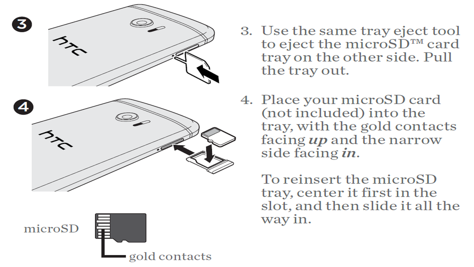 HTC10Manual: How to Inserting Nano SIM and microSD cards on HTC 10