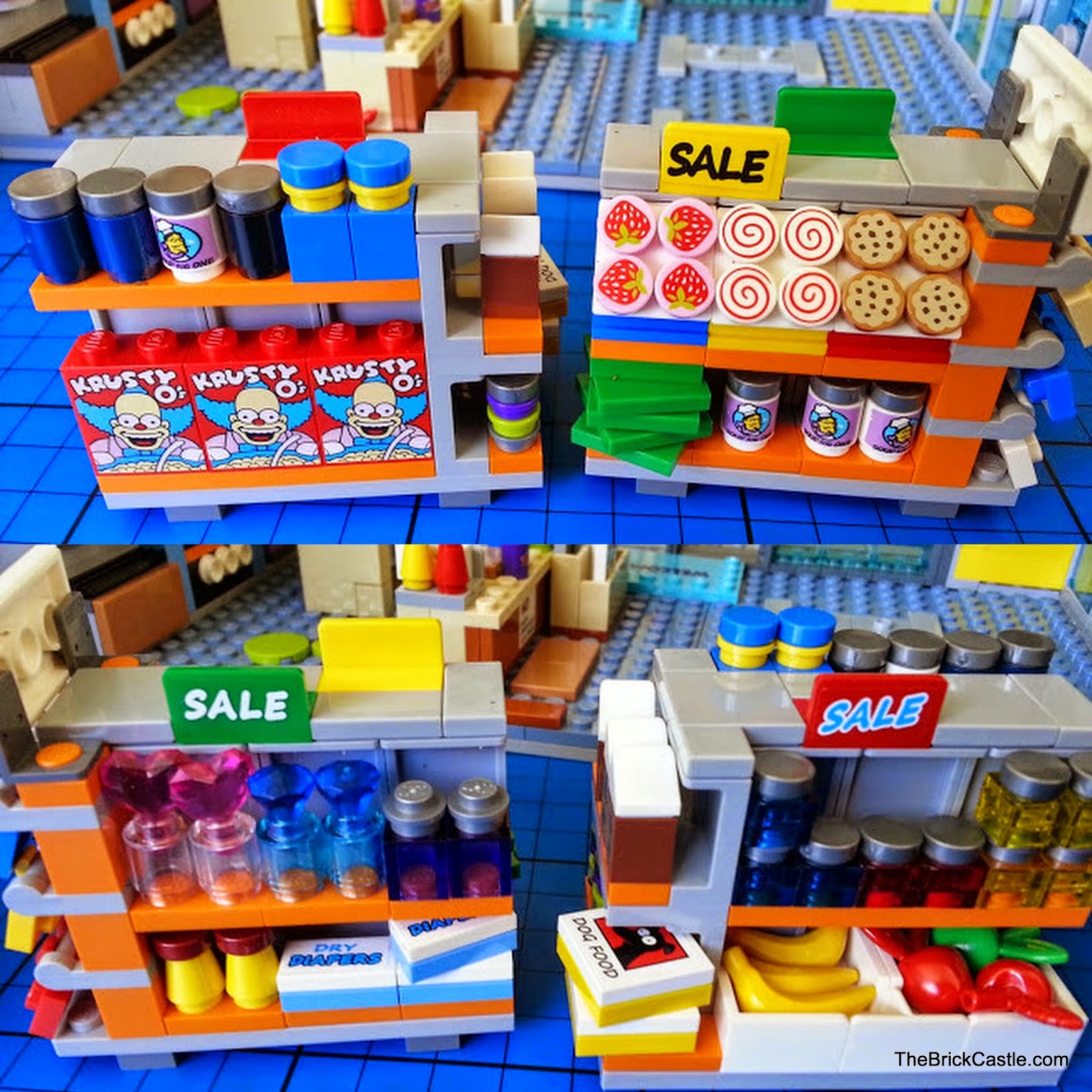 LEGO Simpson's Kwik-E-Mart shop gondola displays stock set 71016