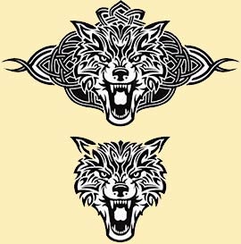 Desenho de tatuagens de lobos