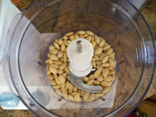 Almonds in food processor