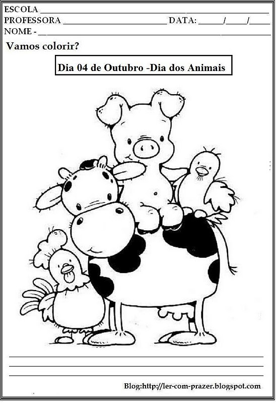 Ler com prazer Dia 04 de outubro Dia dos Animais Ler com prazer Dia 04 de outubro Dia dos Animais
