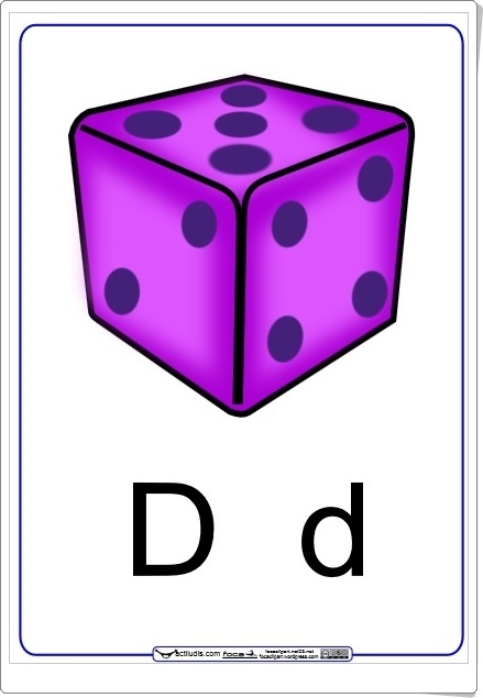Letra "D" en letra cursiva y de imprenta (Cuadernillo del método Actiludis)