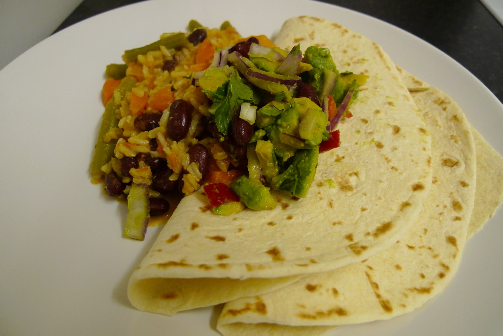 How Not To Be A Skinny Vegan* Rice and Beans with Avocado Salsa