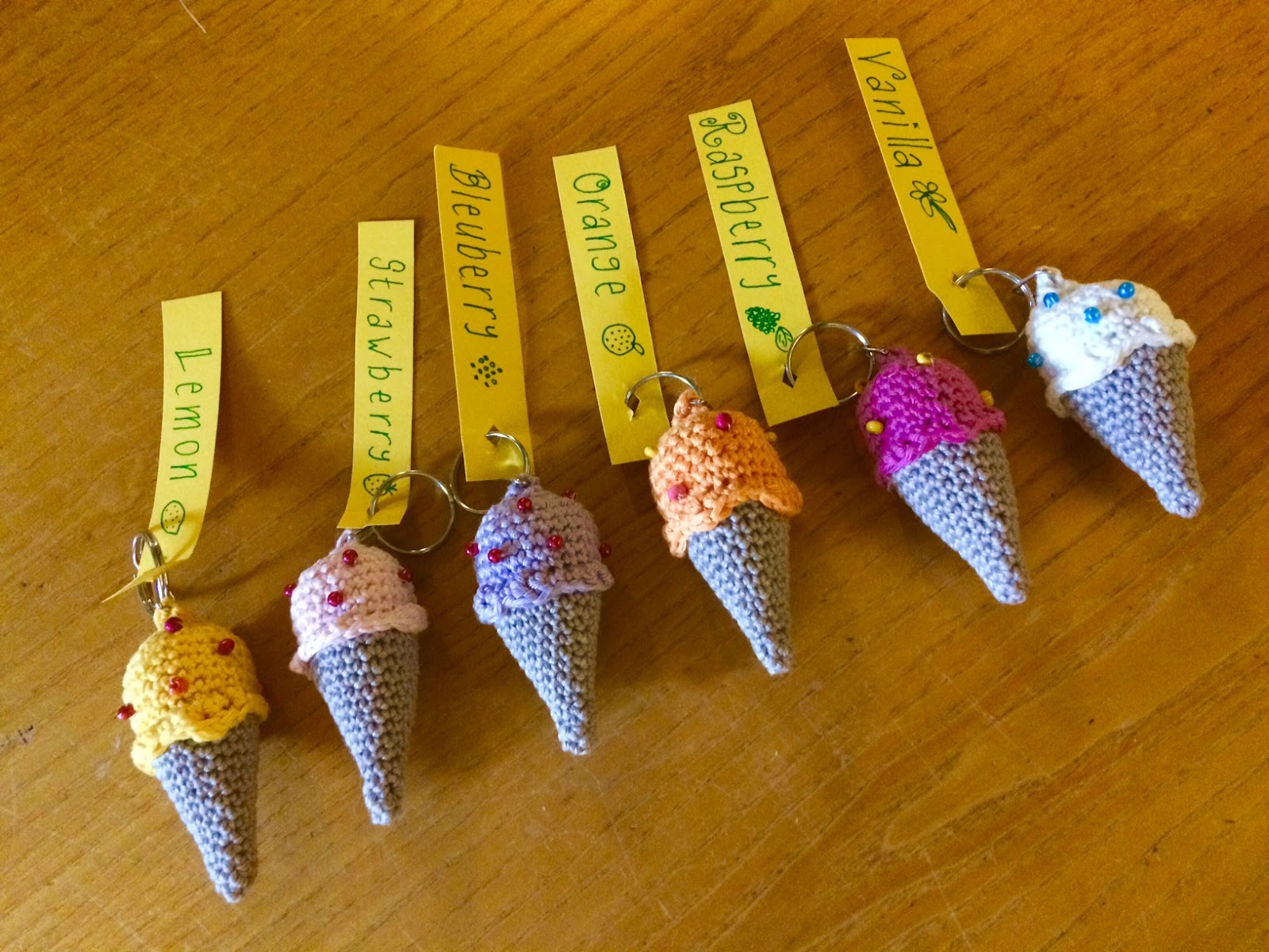 Crochet Ice cream cone Key Chain