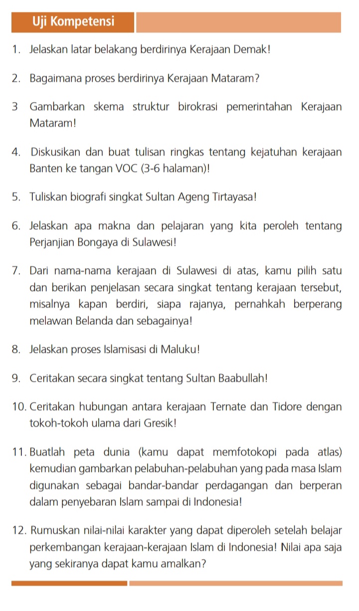 Kunci Jawaban Uji Kompetensi Sejarah Peminatan Kelas 10