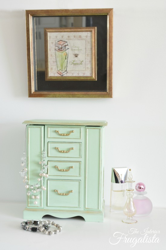 A Vintage Jewelry Box Makeover In The Color Mint Interior Frugalista