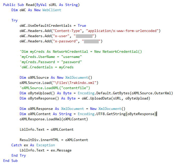 Posting XML Data Using HTTP Header Authentication
