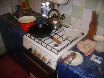 Начинаем выпекать блины - Getting baked pancakes