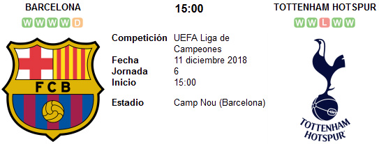 Barcelona vs Tottenham Hotspur en VIVO Barcelona vs Tottenham Hotspur en VIVO