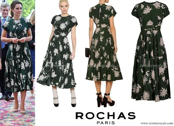 Kate Middleton wore ROCHAS Floral Printed Silk Crepe de Chine Dress