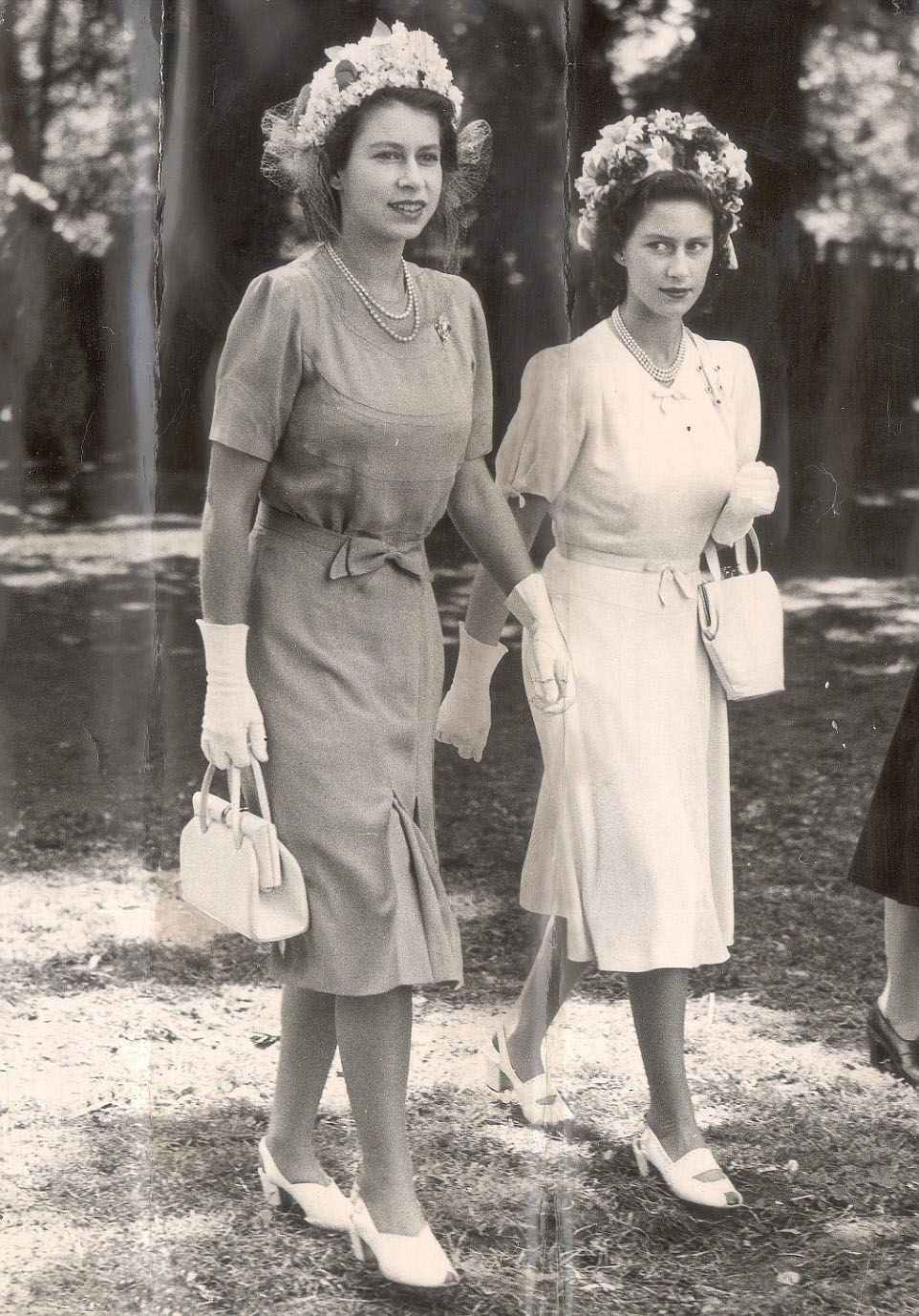 Royal Family Around The World As Queen Elizabeth Ii Celebrates Side By With Sister Princess Margaret R And Dressed Almost Identically The 21 Year Old Elizabeth Ii L Is Already Setting Trends In Her