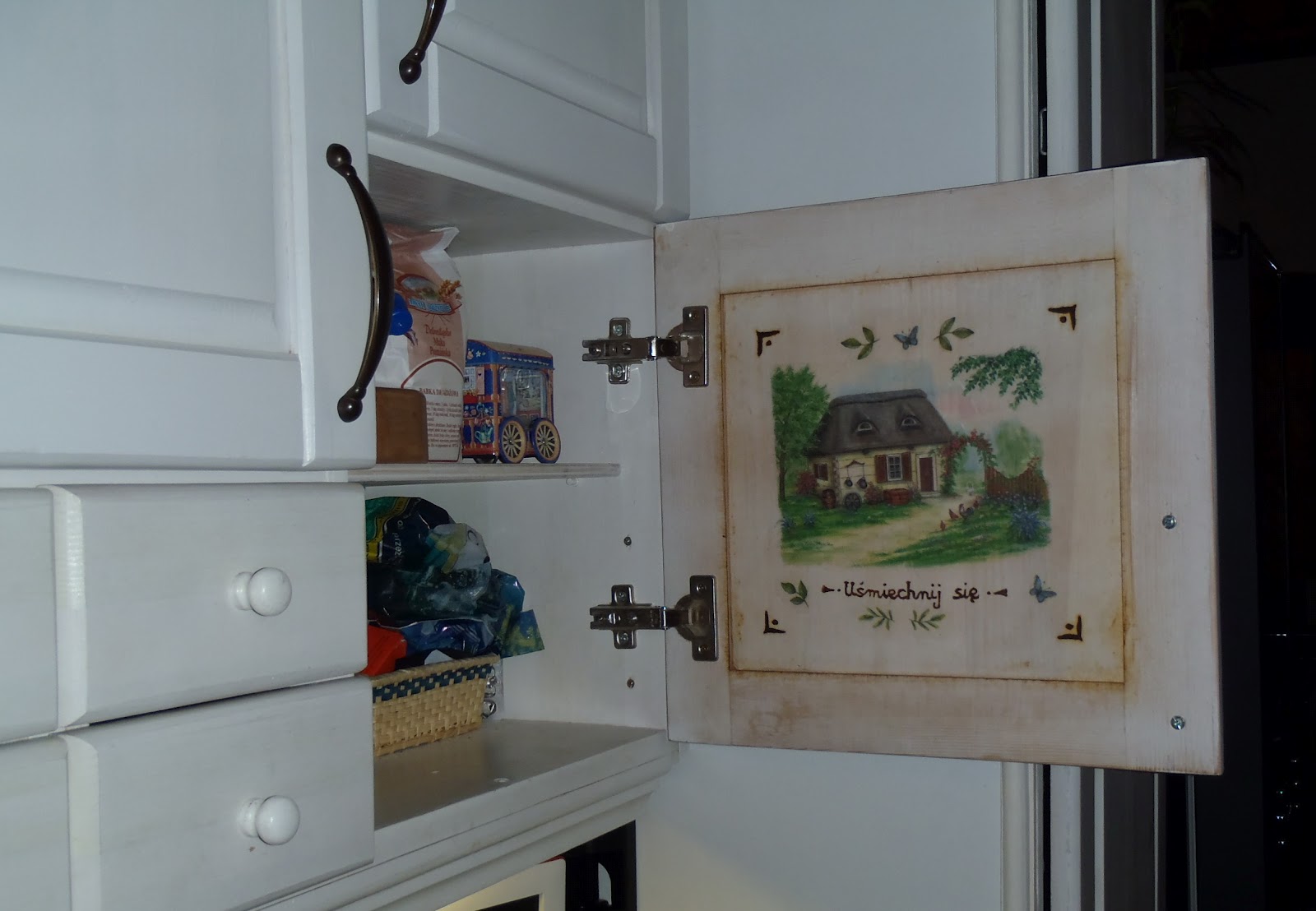 Crafty Crafty Book Cupboards door decoupage