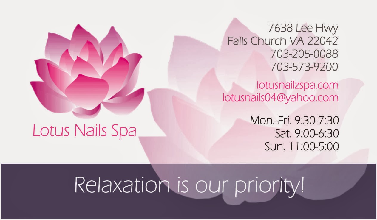 lv. designs llc: Lotus Nails Spa &#39;s brochure and business card (final)