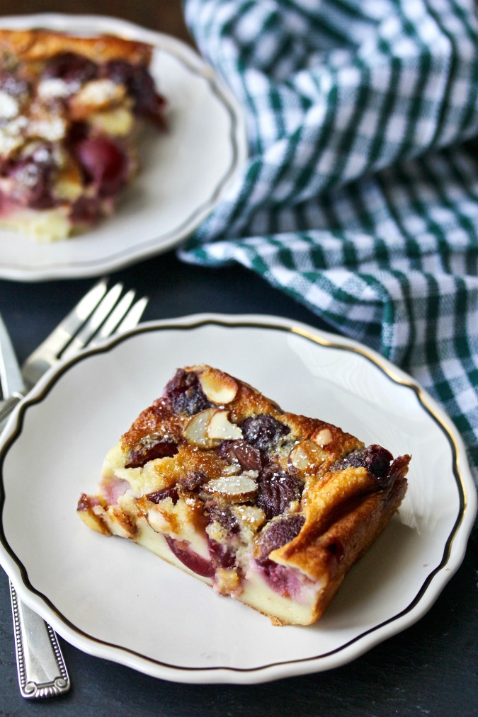 A picture of Fresh Cherry Clafoutis with Almonds