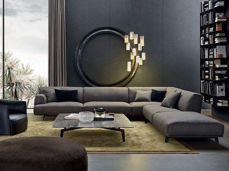 10 Salas con sofás color gris